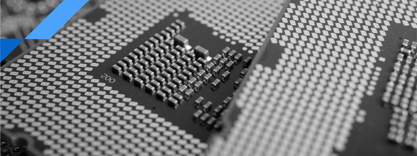 A close-up of a chipset, symbolizing LV-Tron's hardware solution guide through its advanced chipsets.